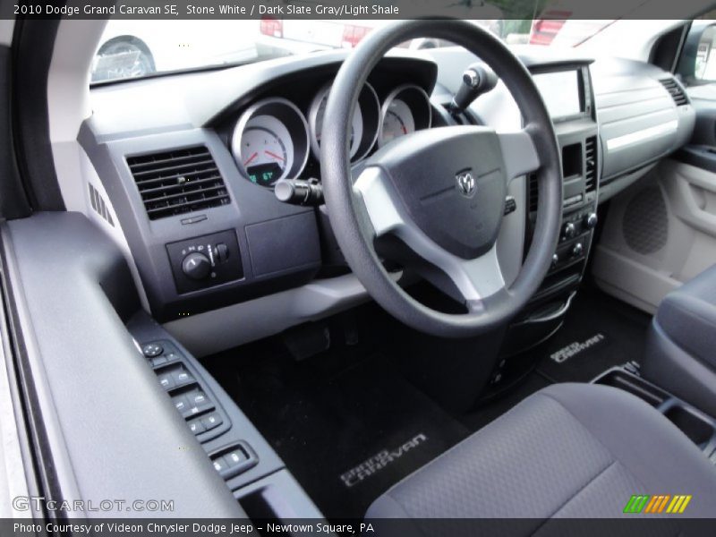 Stone White / Dark Slate Gray/Light Shale 2010 Dodge Grand Caravan SE
