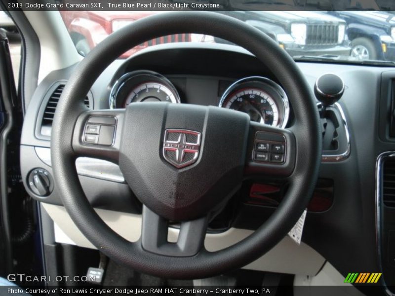 True Blue Pearl / Black/Light Graystone 2013 Dodge Grand Caravan SXT