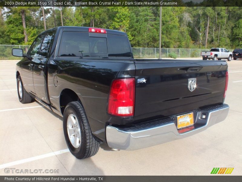 Brilliant Black Crystal Pearl / Dark Slate/Medium Graystone 2009 Dodge Ram 1500 ST Quad Cab