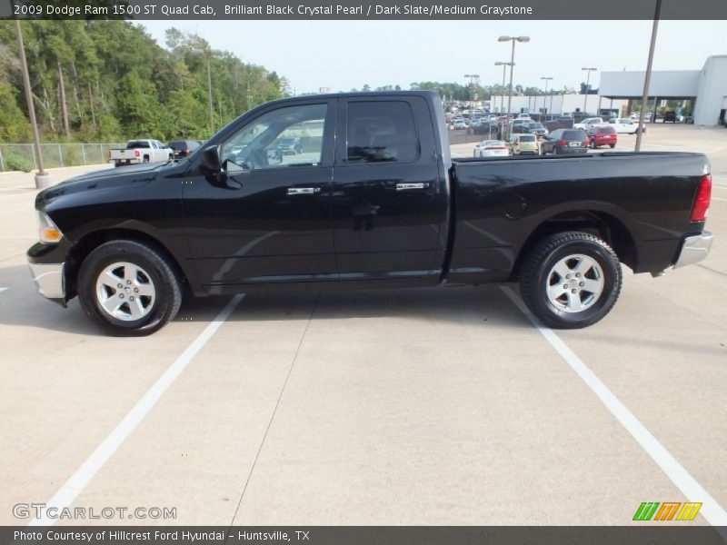 Brilliant Black Crystal Pearl / Dark Slate/Medium Graystone 2009 Dodge Ram 1500 ST Quad Cab