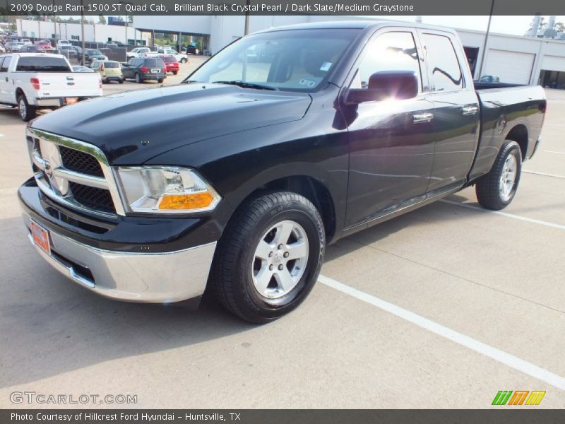 Brilliant Black Crystal Pearl / Dark Slate/Medium Graystone 2009 Dodge Ram 1500 ST Quad Cab