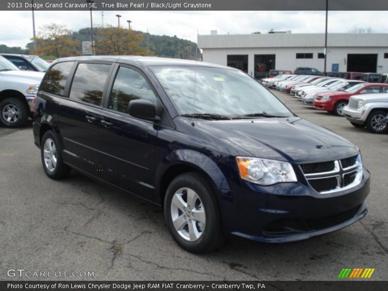 True Blue Pearl / Black/Light Graystone 2013 Dodge Grand Caravan SE
