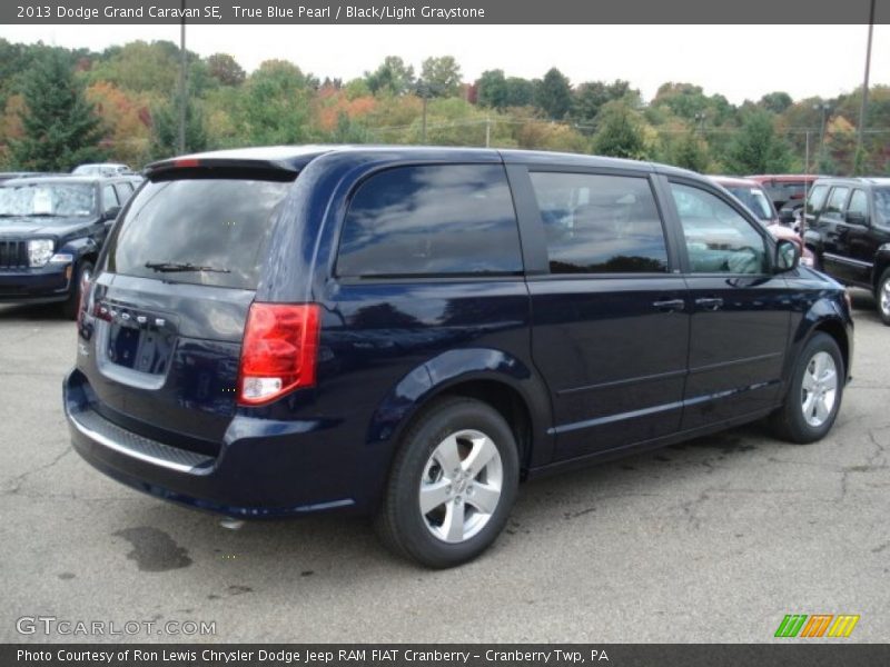 True Blue Pearl / Black/Light Graystone 2013 Dodge Grand Caravan SE