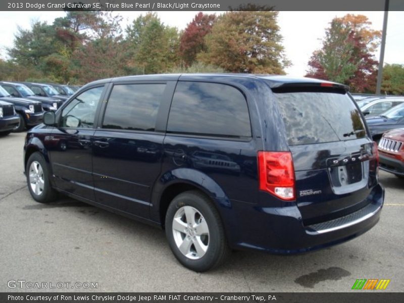 True Blue Pearl / Black/Light Graystone 2013 Dodge Grand Caravan SE