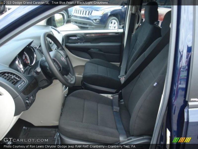 True Blue Pearl / Black/Light Graystone 2013 Dodge Grand Caravan SE