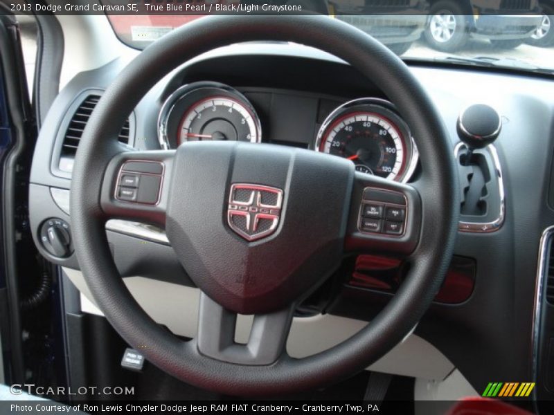 True Blue Pearl / Black/Light Graystone 2013 Dodge Grand Caravan SE