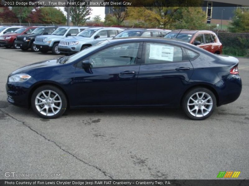 True Blue Pearl Coat / Black/Light Diesel Gray 2013 Dodge Dart SXT