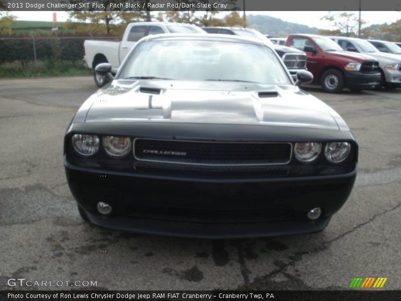 Pitch Black / Radar Red/Dark Slate Gray 2013 Dodge Challenger SXT Plus