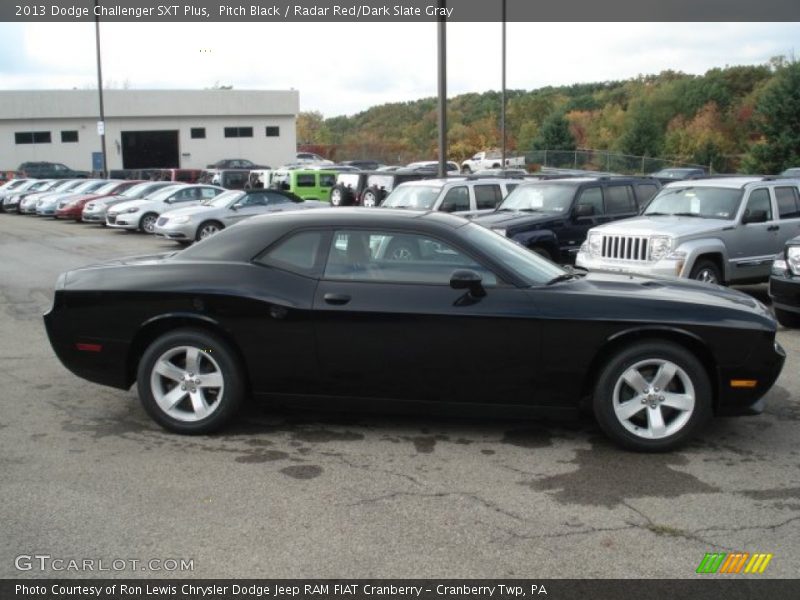 Pitch Black / Radar Red/Dark Slate Gray 2013 Dodge Challenger SXT Plus