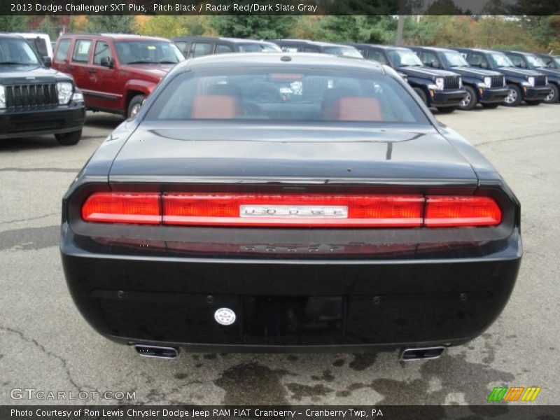 Pitch Black / Radar Red/Dark Slate Gray 2013 Dodge Challenger SXT Plus