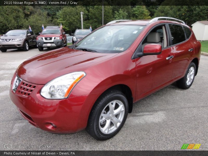 Venom Red / Gray 2010 Nissan Rogue SL AWD