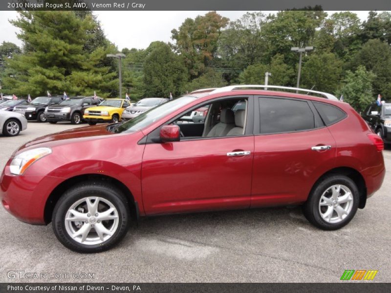 Venom Red / Gray 2010 Nissan Rogue SL AWD