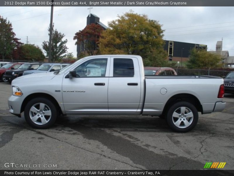 Bright Silver Metallic / Dark Slate Gray/Medium Graystone 2012 Dodge Ram 1500 Express Quad Cab 4x4