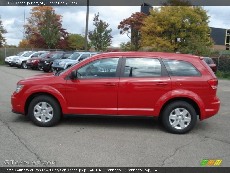 Bright Red / Black 2012 Dodge Journey SE