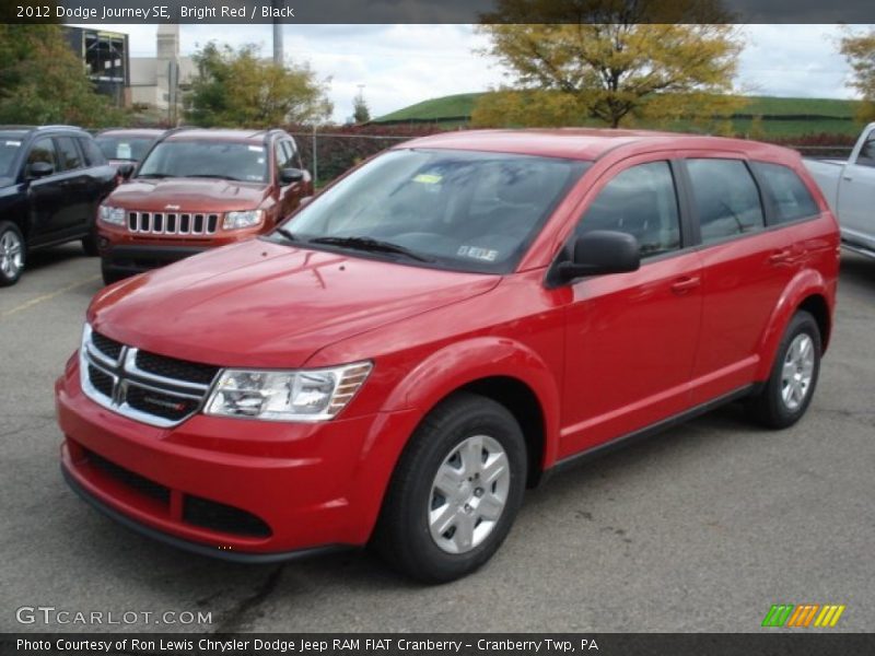 Bright Red / Black 2012 Dodge Journey SE