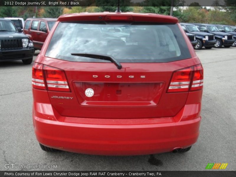 Bright Red / Black 2012 Dodge Journey SE