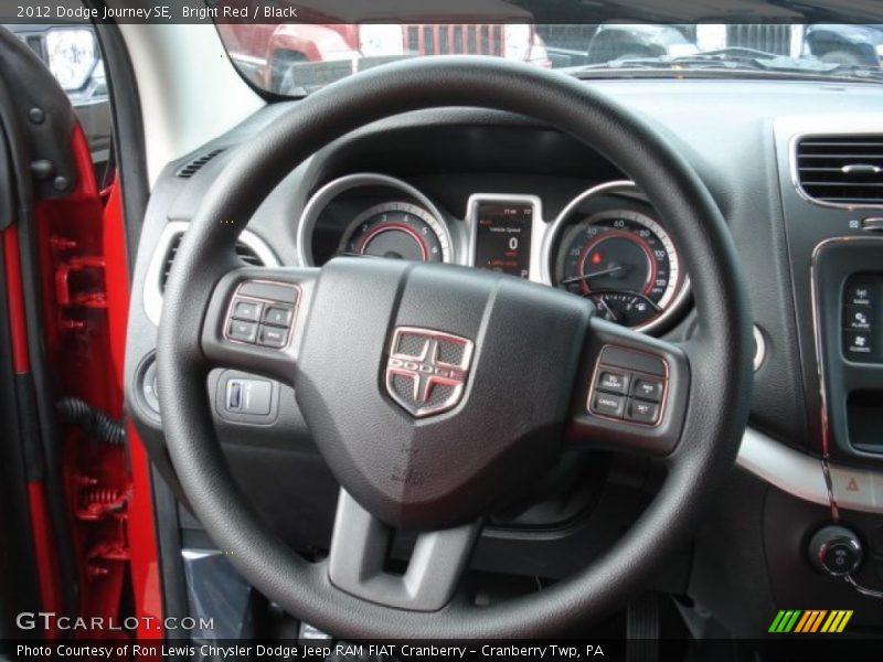 Bright Red / Black 2012 Dodge Journey SE