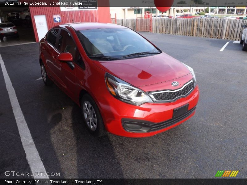 Signal Red / Beige 2013 Kia Rio EX Sedan