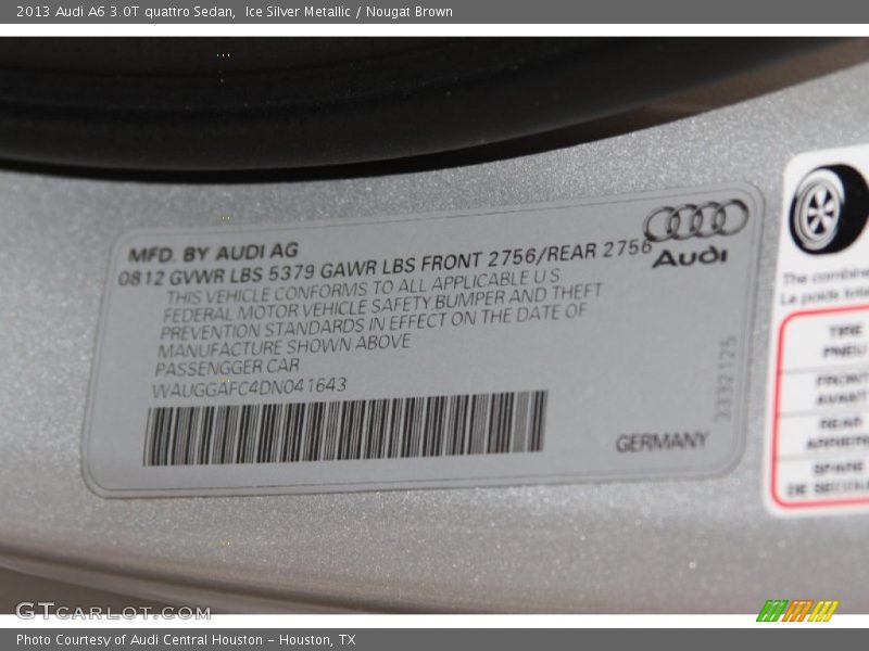 Ice Silver Metallic / Nougat Brown 2013 Audi A6 3.0T quattro Sedan