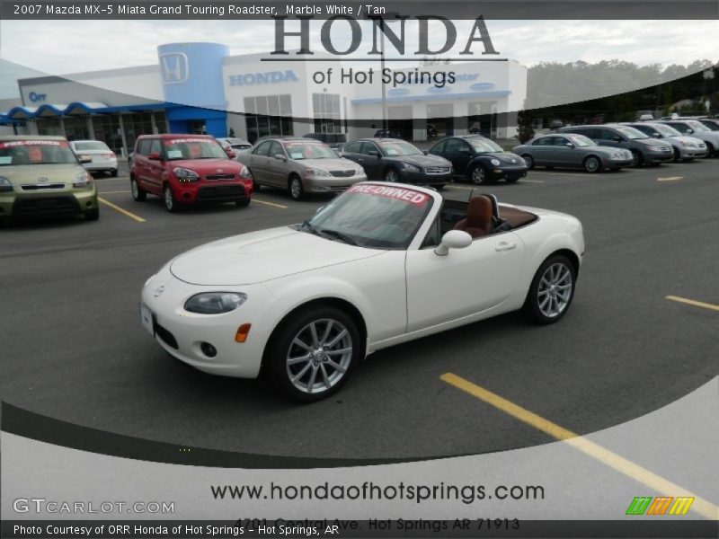 Marble White / Tan 2007 Mazda MX-5 Miata Grand Touring Roadster