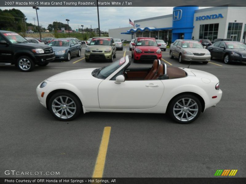 Marble White / Tan 2007 Mazda MX-5 Miata Grand Touring Roadster