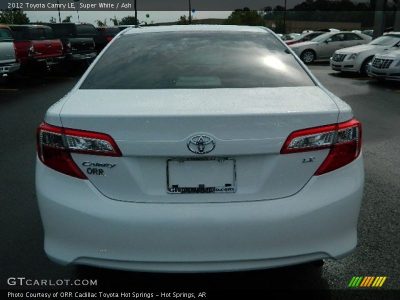 Super White / Ash 2012 Toyota Camry LE