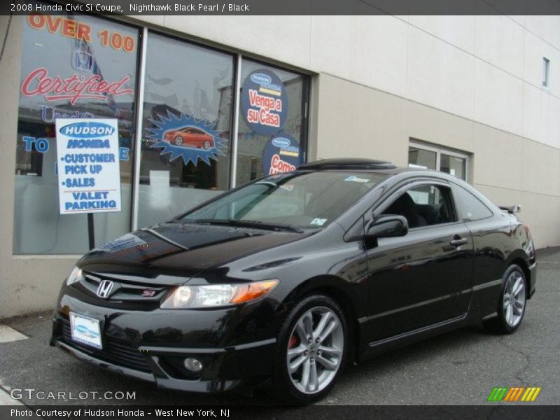 Nighthawk Black Pearl / Black 2008 Honda Civic Si Coupe