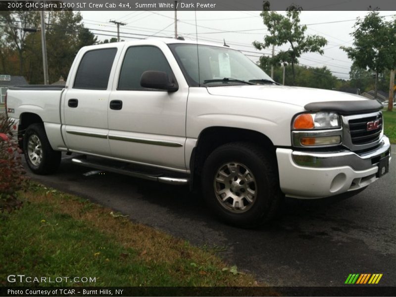 Summit White / Dark Pewter 2005 GMC Sierra 1500 SLT Crew Cab 4x4