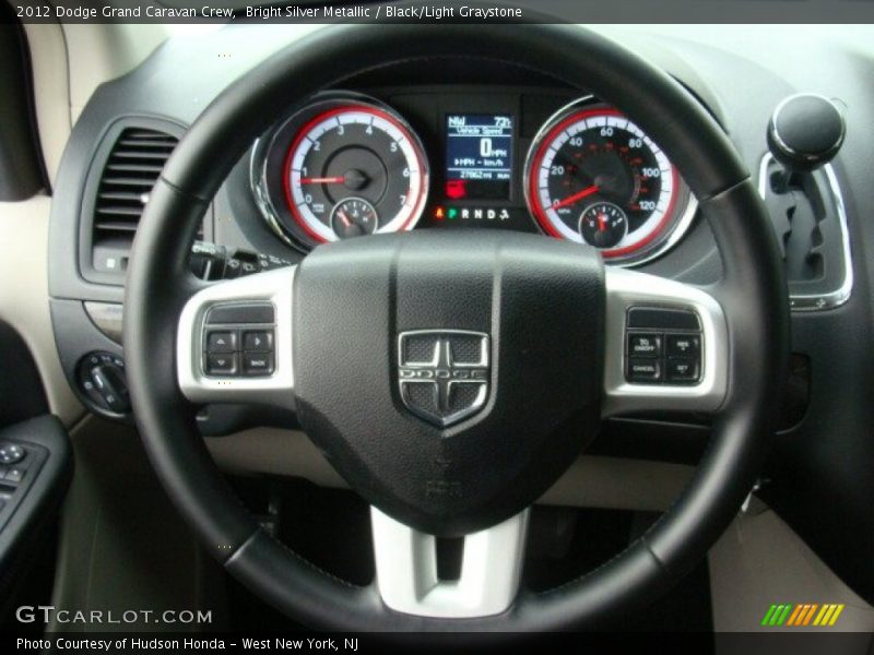 Bright Silver Metallic / Black/Light Graystone 2012 Dodge Grand Caravan Crew