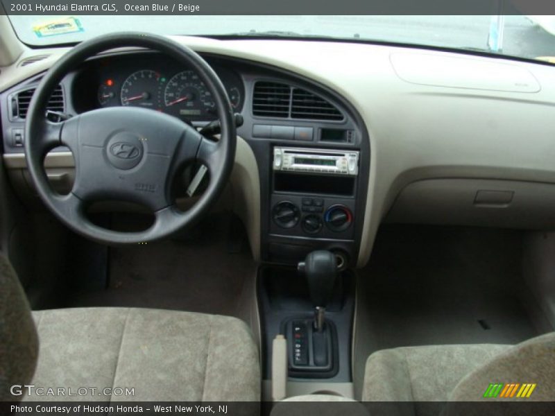 Ocean Blue / Beige 2001 Hyundai Elantra GLS