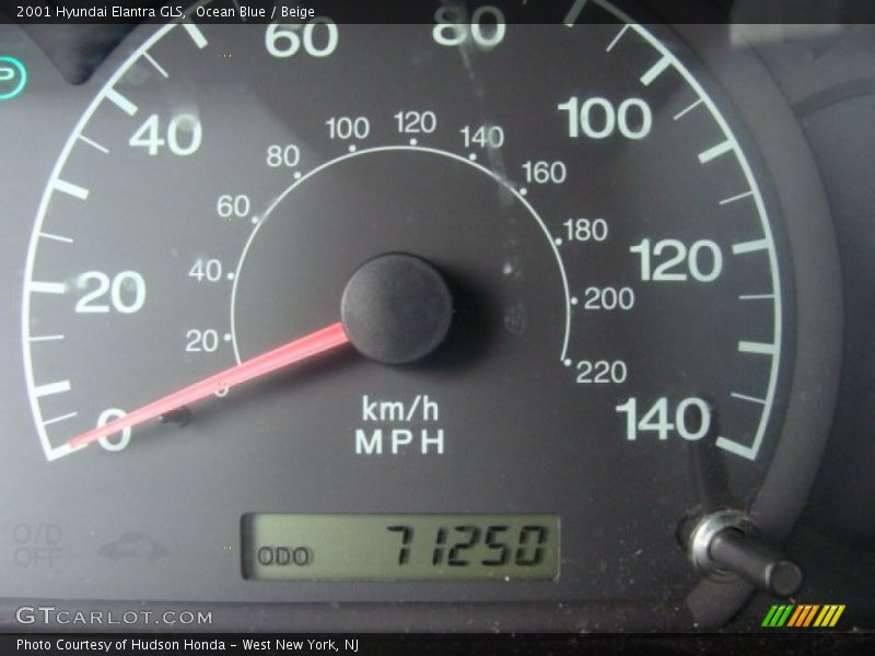 Ocean Blue / Beige 2001 Hyundai Elantra GLS