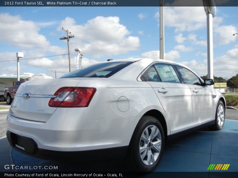 White Platinum Tri-Coat / Charcoal Black 2012 Ford Taurus SEL