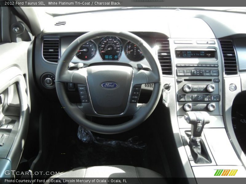 White Platinum Tri-Coat / Charcoal Black 2012 Ford Taurus SEL