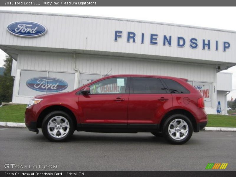 Ruby Red / Medium Light Stone 2013 Ford Edge SEL
