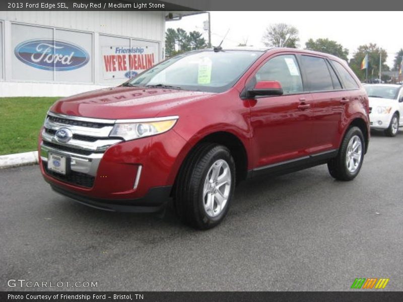 Ruby Red / Medium Light Stone 2013 Ford Edge SEL