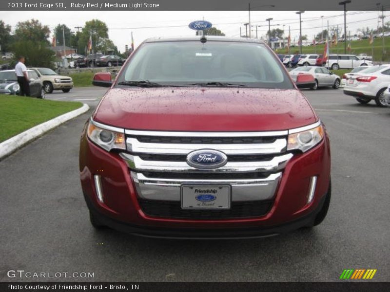 Ruby Red / Medium Light Stone 2013 Ford Edge SEL
