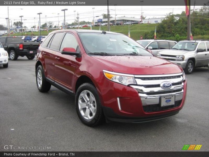 Ruby Red / Medium Light Stone 2013 Ford Edge SEL