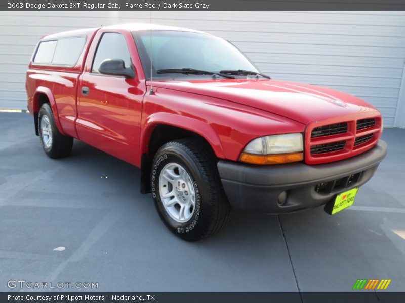 Flame Red / Dark Slate Gray 2003 Dodge Dakota SXT Regular Cab