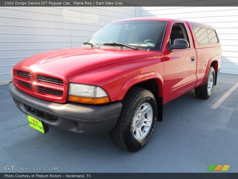 Flame Red / Dark Slate Gray 2003 Dodge Dakota SXT Regular Cab