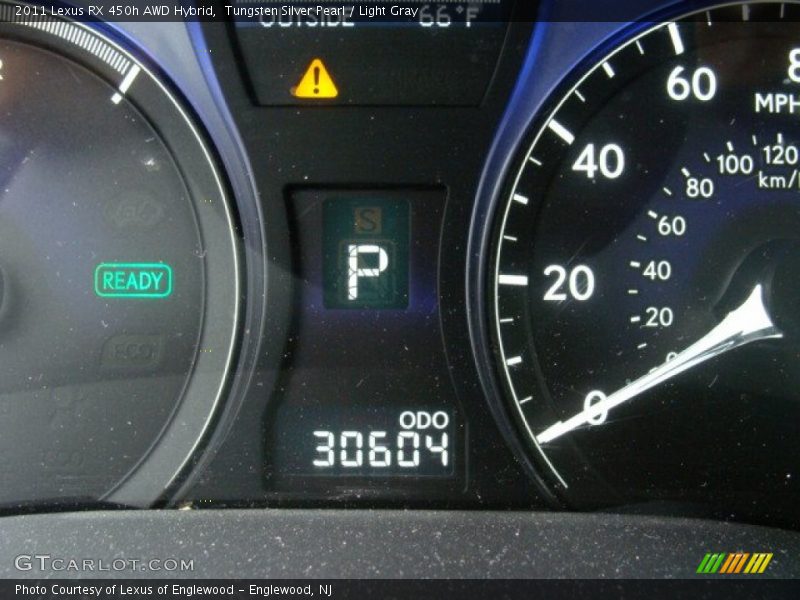 Tungsten Silver Pearl / Light Gray 2011 Lexus RX 450h AWD Hybrid