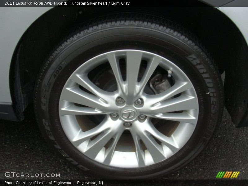 Tungsten Silver Pearl / Light Gray 2011 Lexus RX 450h AWD Hybrid