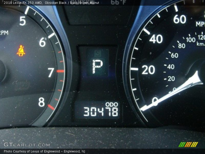 Obsidian Black / Black/Brown Walnut 2010 Lexus RX 350 AWD