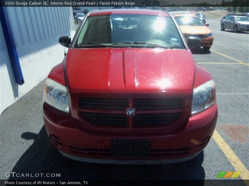 Inferno Red Crystal Pearl / Pastel Pebble Beige 2009 Dodge Caliber SE