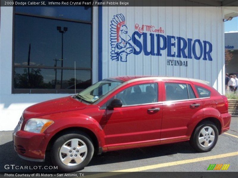 Inferno Red Crystal Pearl / Pastel Pebble Beige 2009 Dodge Caliber SE