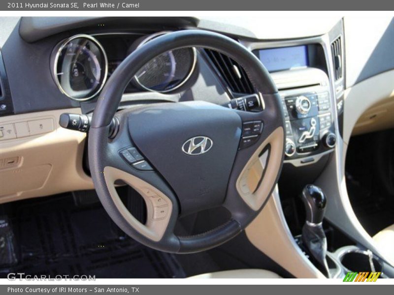 Pearl White / Camel 2011 Hyundai Sonata SE