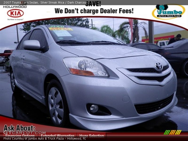 Silver Streak Mica / Dark Charcoal 2007 Toyota Yaris Sedan