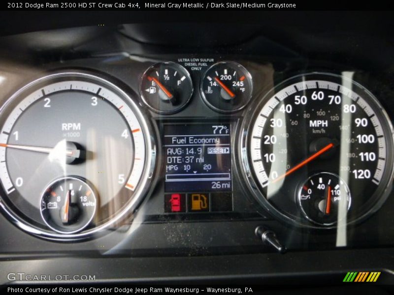 Mineral Gray Metallic / Dark Slate/Medium Graystone 2012 Dodge Ram 2500 HD ST Crew Cab 4x4