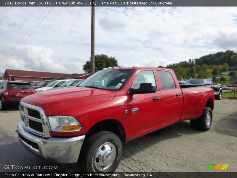 Flame Red / Dark Slate/Medium Graystone 2012 Dodge Ram 3500 HD ST Crew Cab 4x4 Dually