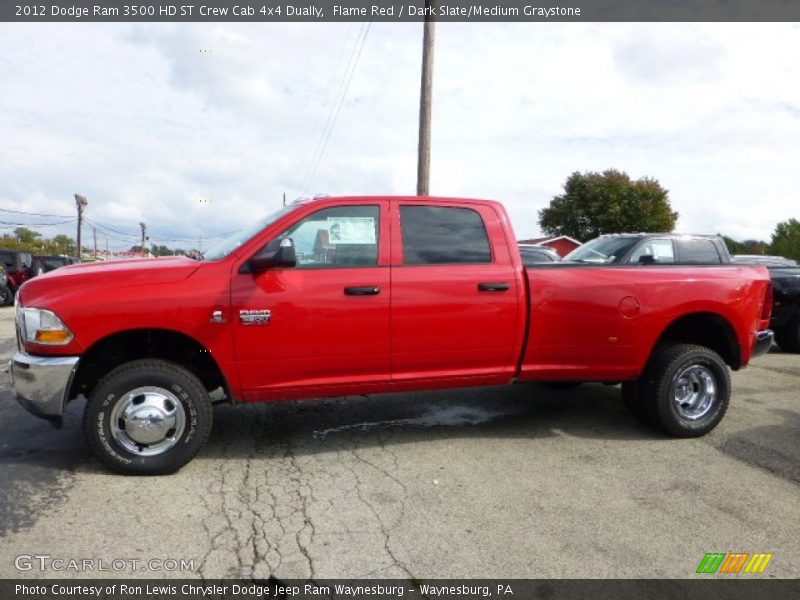 Flame Red / Dark Slate/Medium Graystone 2012 Dodge Ram 3500 HD ST Crew Cab 4x4 Dually