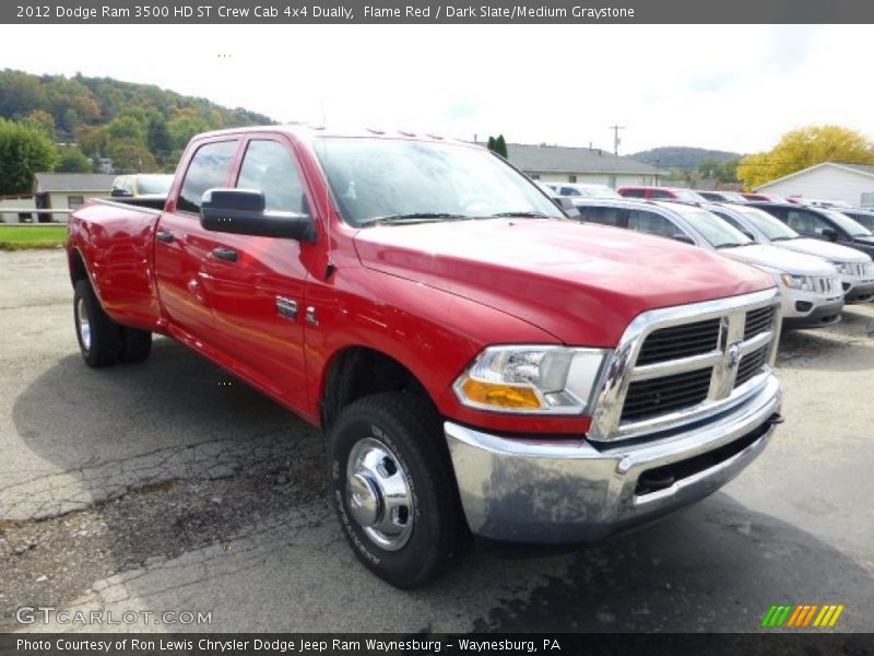Flame Red / Dark Slate/Medium Graystone 2012 Dodge Ram 3500 HD ST Crew Cab 4x4 Dually